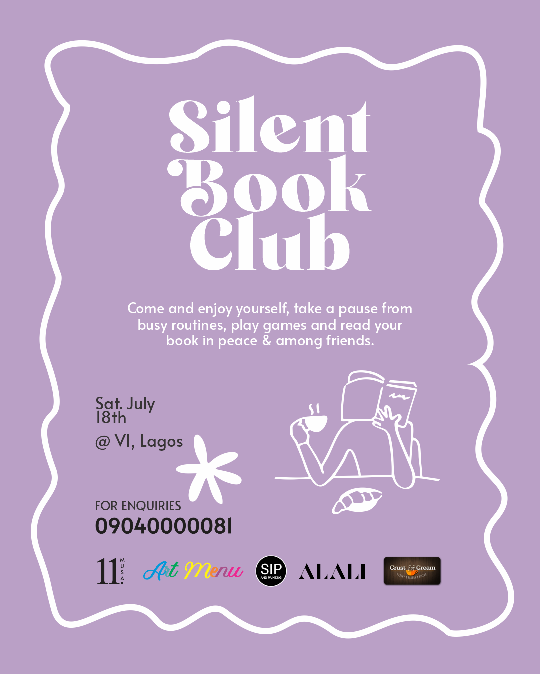 Silent Book Club VI July flyer